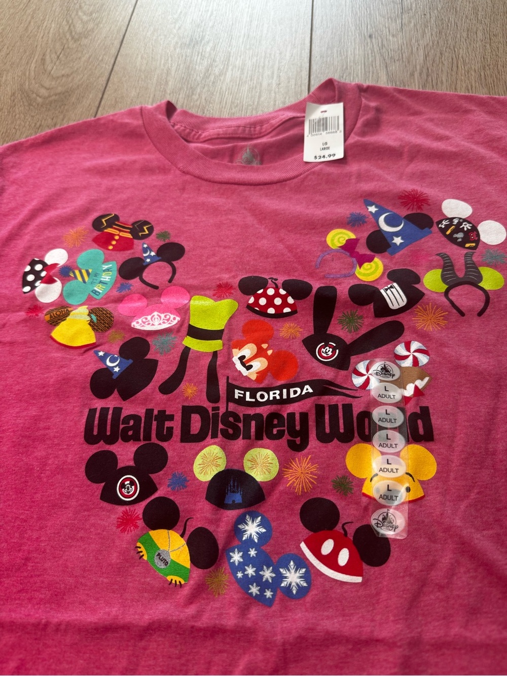 Disney Kids Hot Pink Walt Disney World Graphic Tee